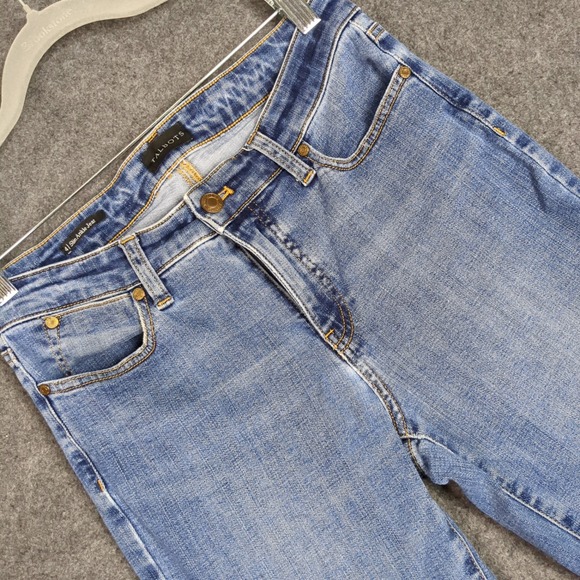Talbots Denim - Talbots Slim Ankle Jean Womens 4 Blue Medium Wash Frayed Raw Hem‎ Denim Mid Rise
